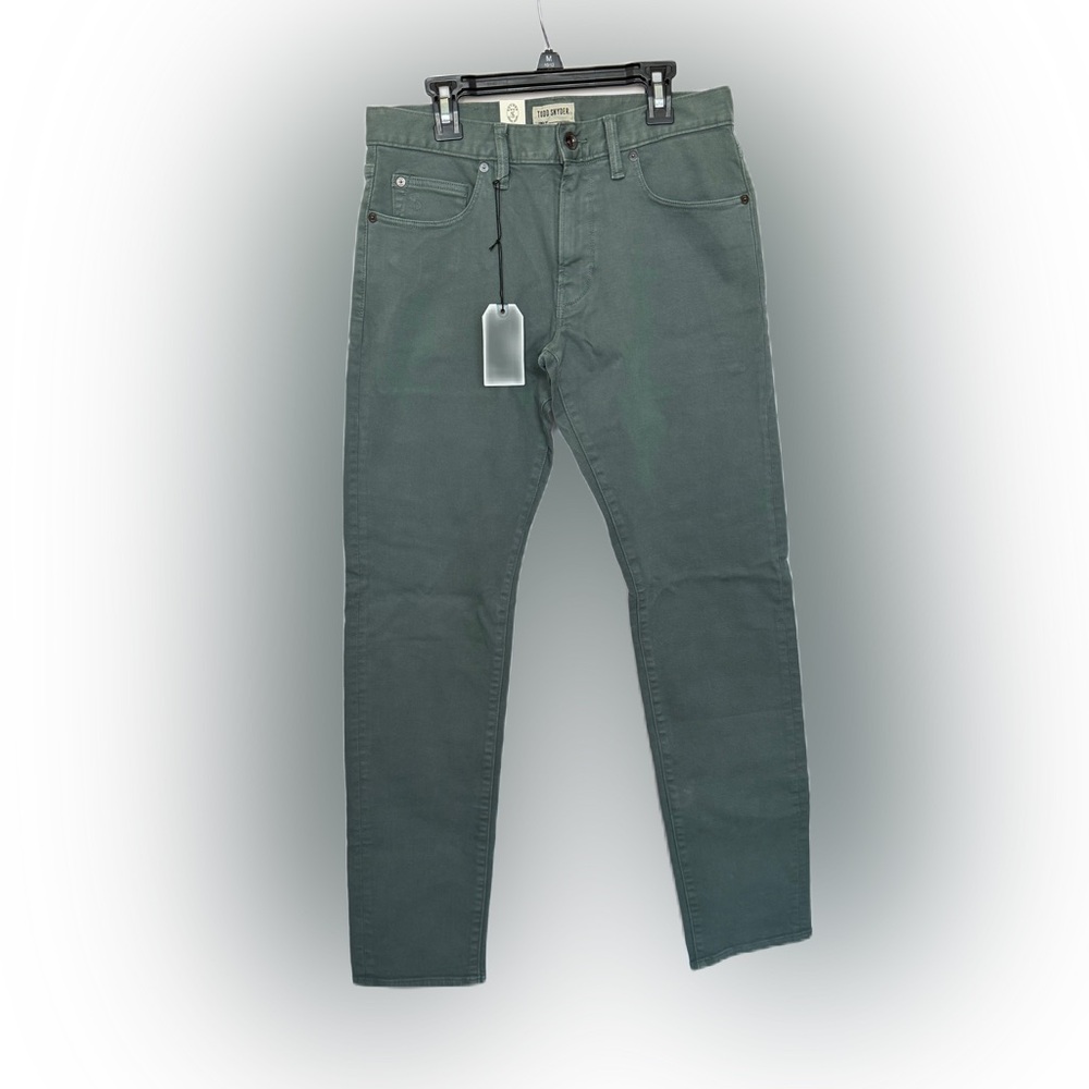 Todd Snyder Slim Garment Dyed 5 Pocket Twill NWT Green Pewter